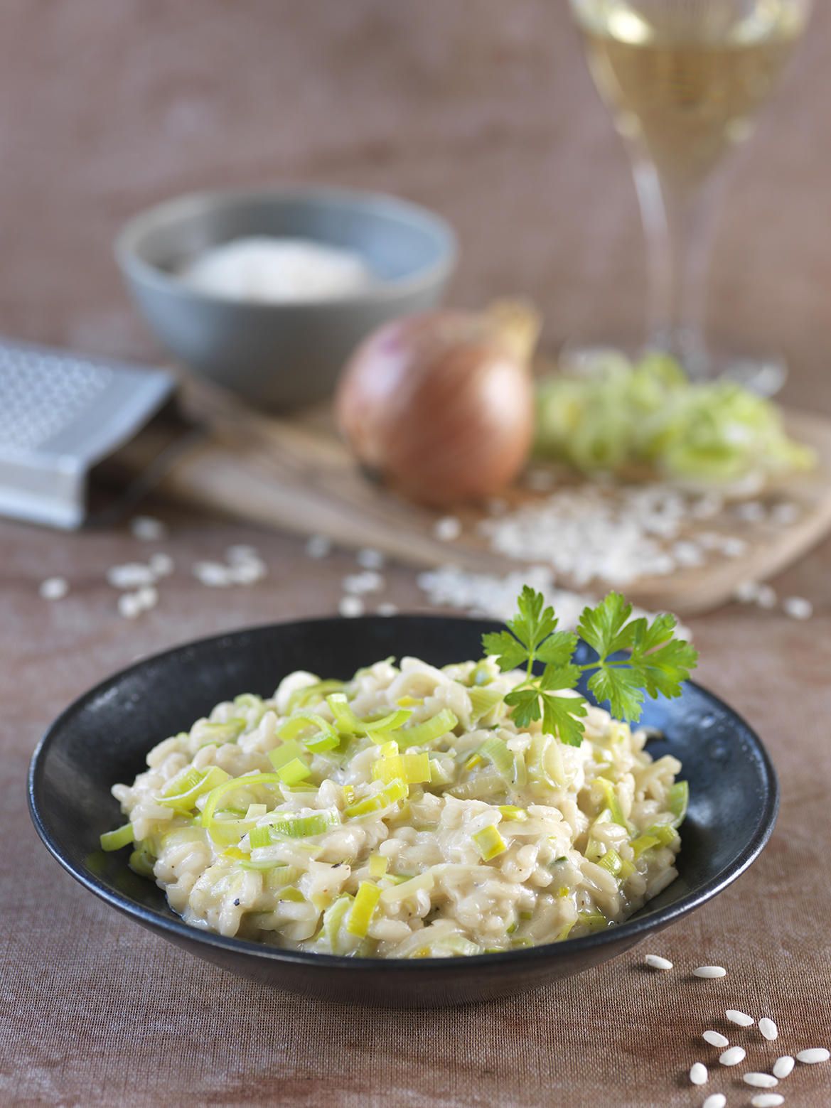 Risotto aux poireaux et mascarpone